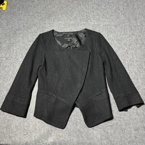 Banana Republic Womens Draped Asymmetric Draped Peolum Jacket Wool Size 4 Italy